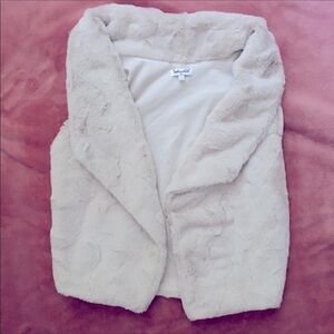 Splendid Faux Fur Vest Cream Off White Size 10